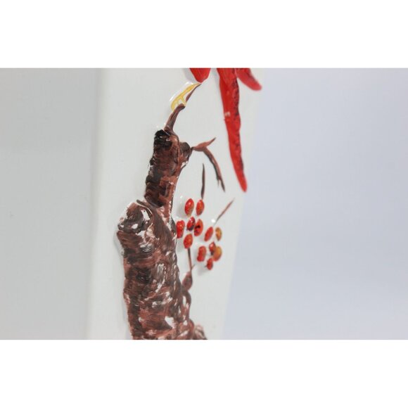 Vintage Haeger USA Bird Vase Relief Pottery Ceramic 10 Inch Mid Century - Picture 9 of 12